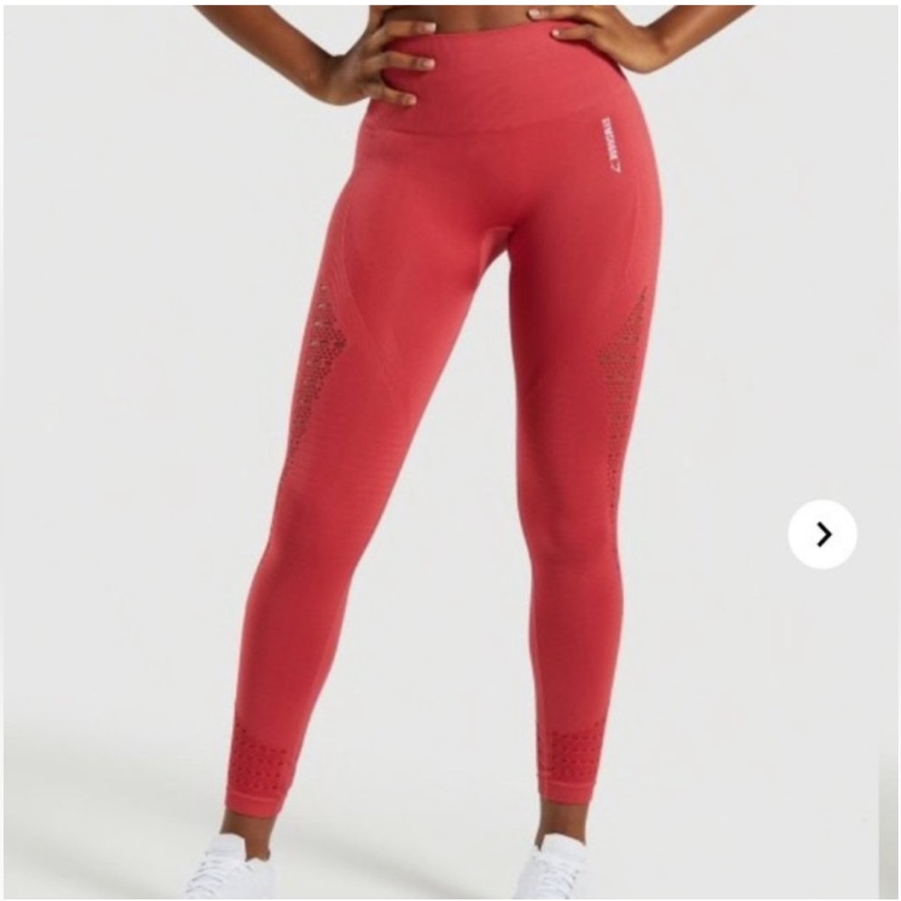 Gymshark Energy + Seamless Leggings Coral Red Size Small